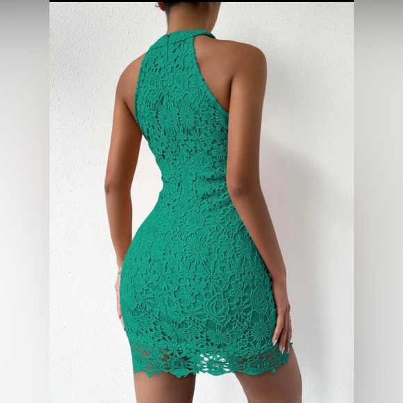 NWOT Elegant Lace Halter Tank Sleeveless Slim Fit dress - Picture 3 of 11